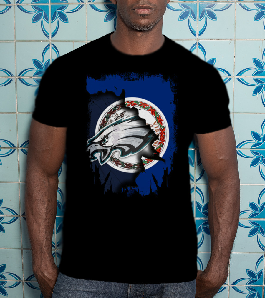 Philadelphia Eagles Virginia State Flag Fusion T-Shirt