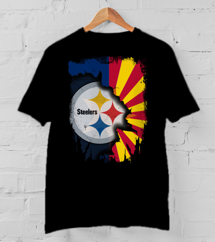 Steelers Logo With Arizona Flag Background T-Shirt