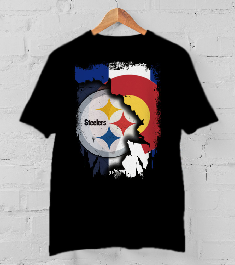 Steelers And Colorado Flag Fusion T-Shirt