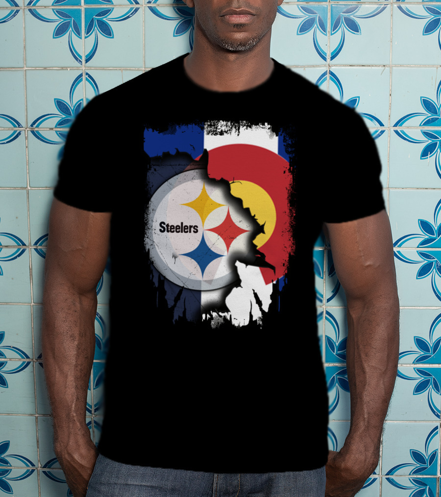 Steelers And Colorado Flag Fusion T-Shirt