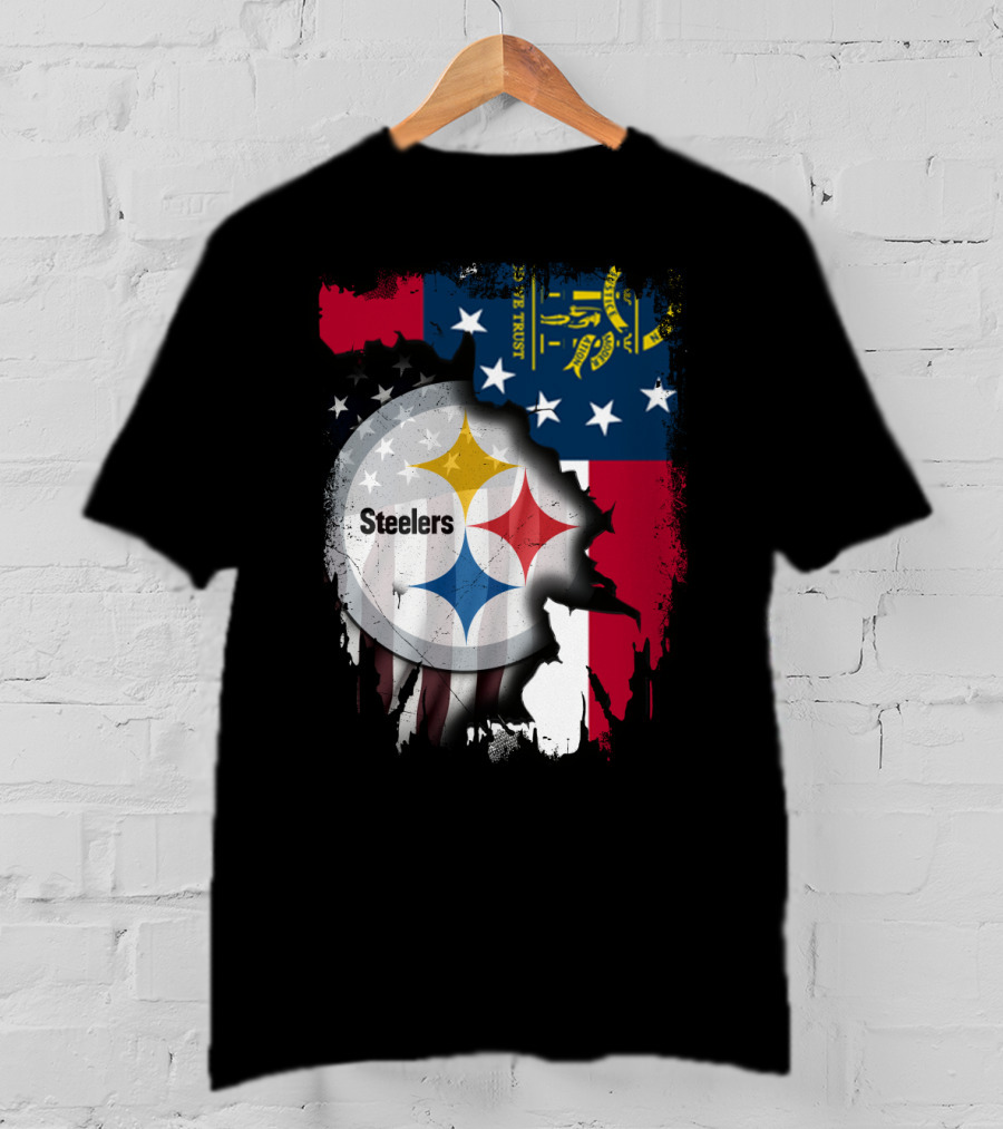Steelers Over Georgia State Flag Football T-Shirt