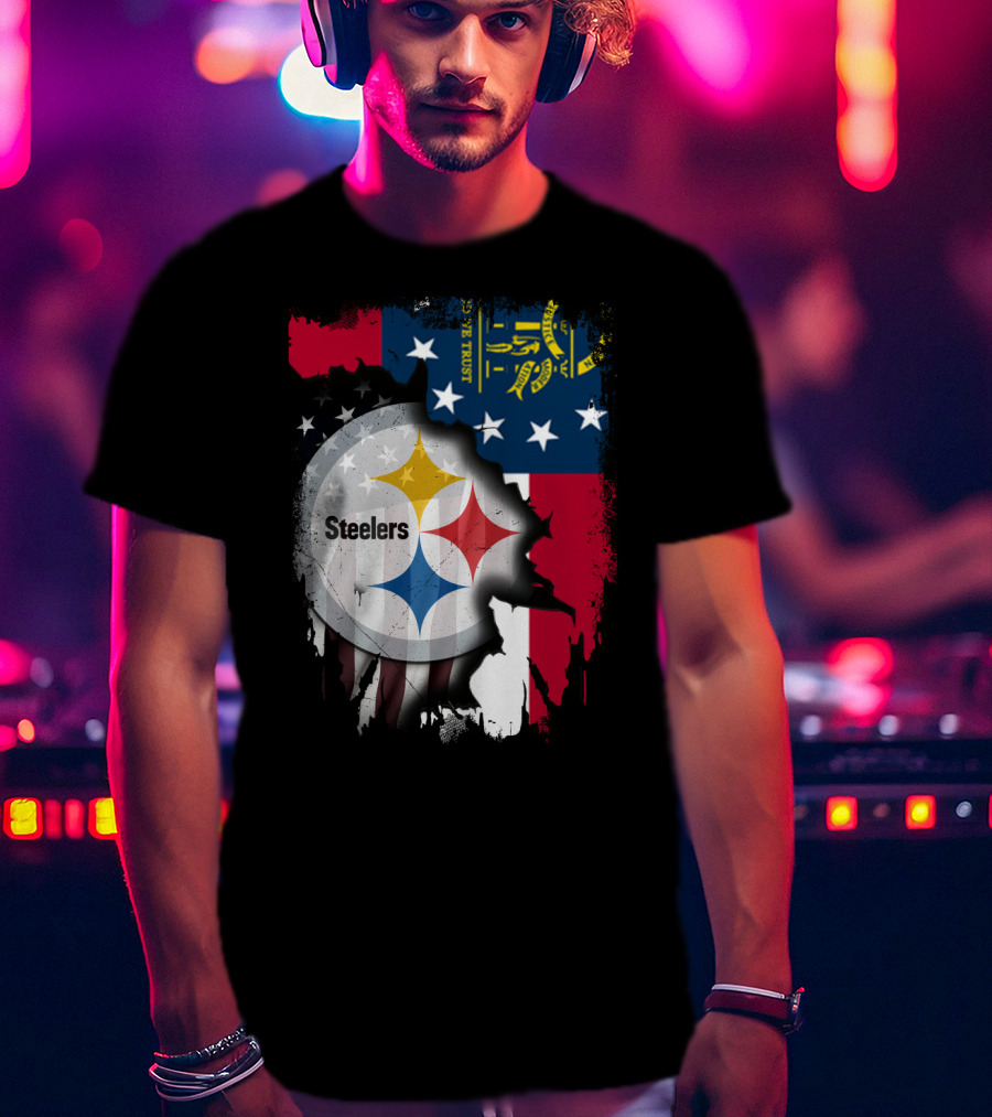 Steelers Over Georgia State Flag Football T-Shirt