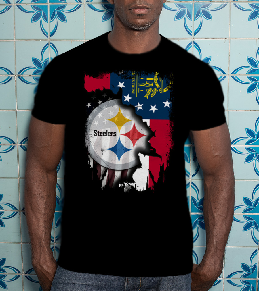 Steelers Over Georgia State Flag Football T-Shirt