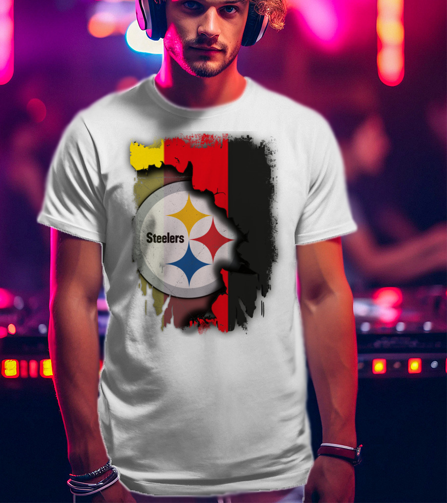 Germany Steelers Fusion With Flag And Logo Elements T-Shirt
