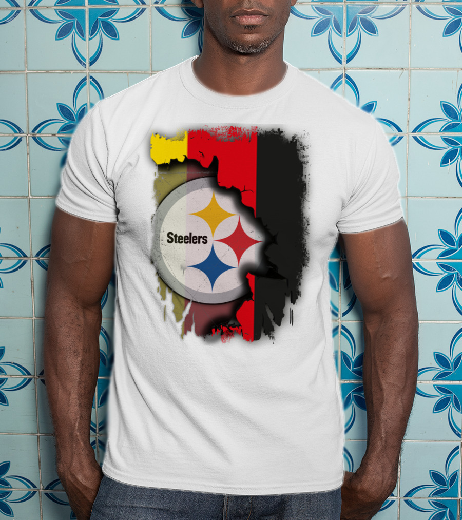 Germany Steelers Fusion With Flag And Logo Elements T-Shirt