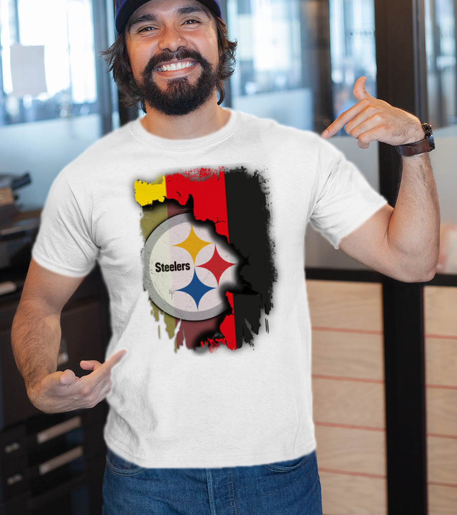 Germany Steelers Fusion With Flag And Logo Elements T-Shirt