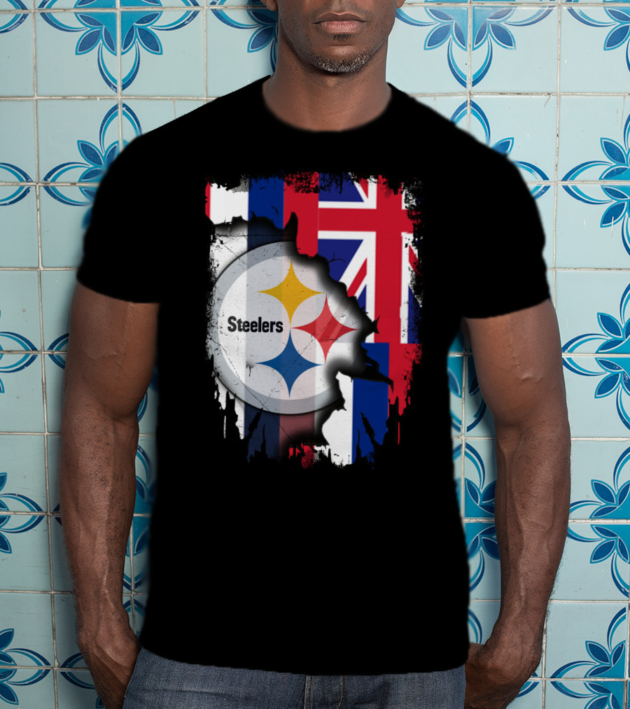 Hawaii Flag Backdrop With Steelers T-Shirt