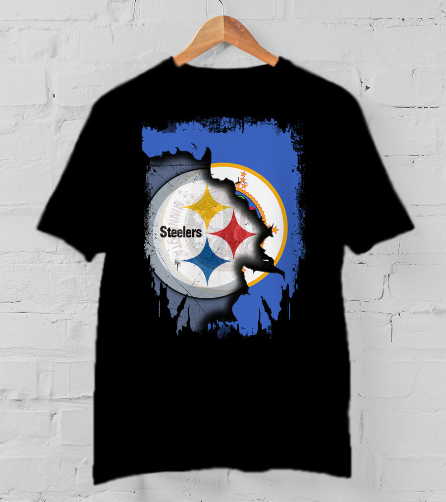 Steelers And Minnesota United Iconic Symbol Fusion T-Shirt