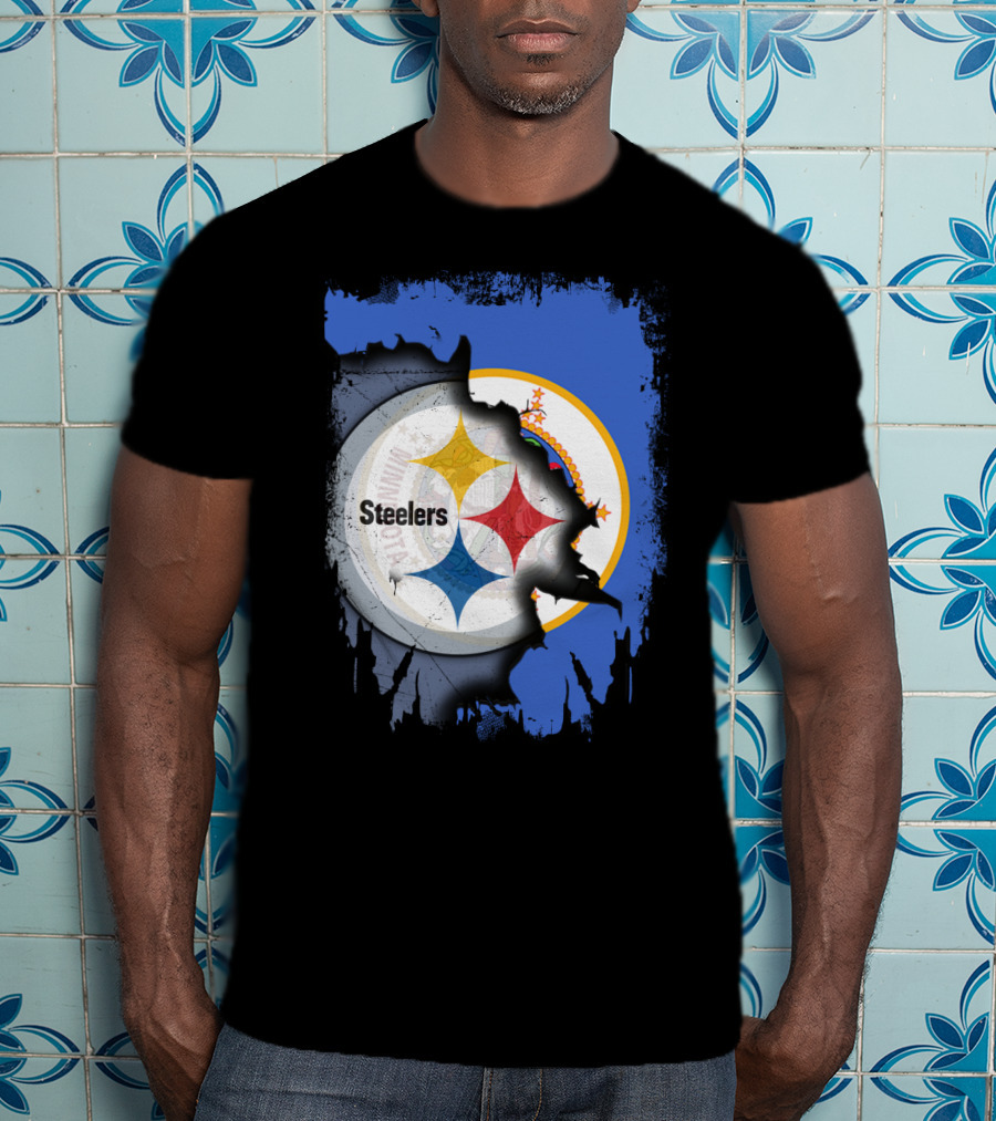 Steelers And Minnesota United Iconic Symbol Fusion T-Shirt