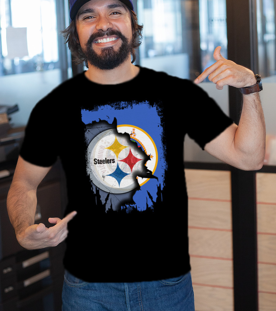 Steelers And Minnesota United Iconic Symbol Fusion T-Shirt