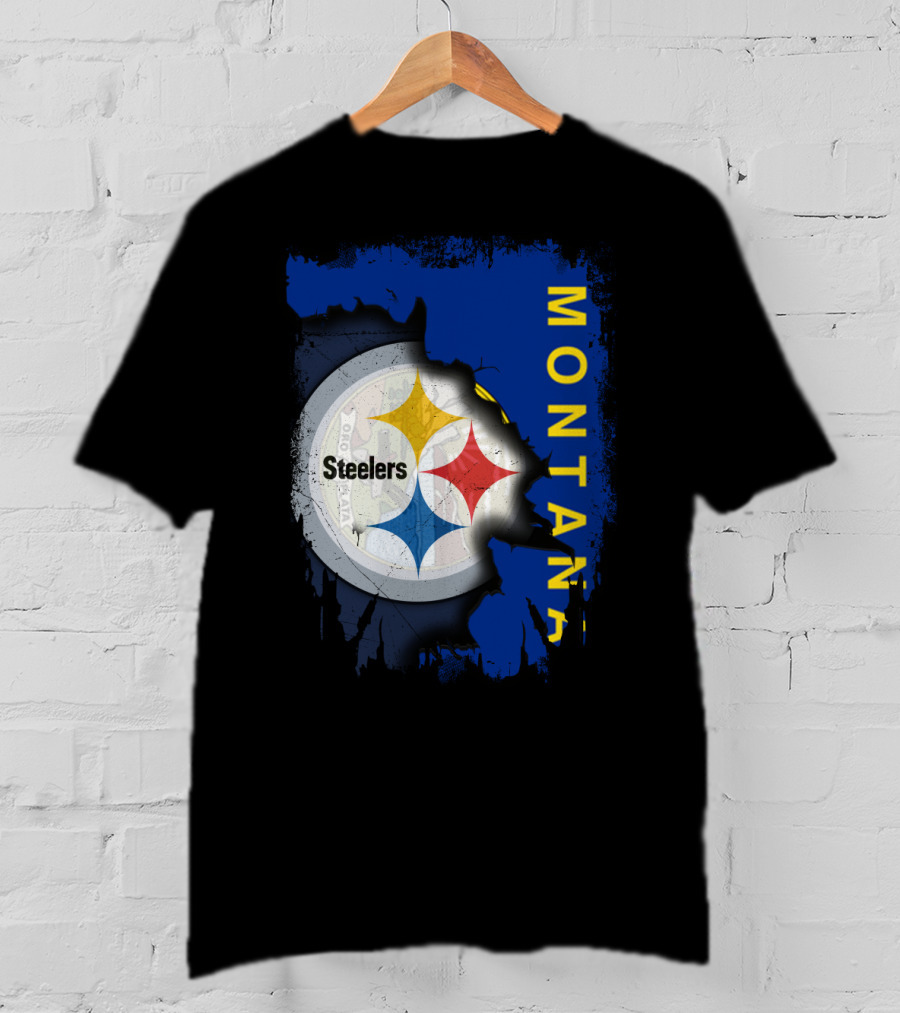 Montana Steelers Emblem With State T-Shirt