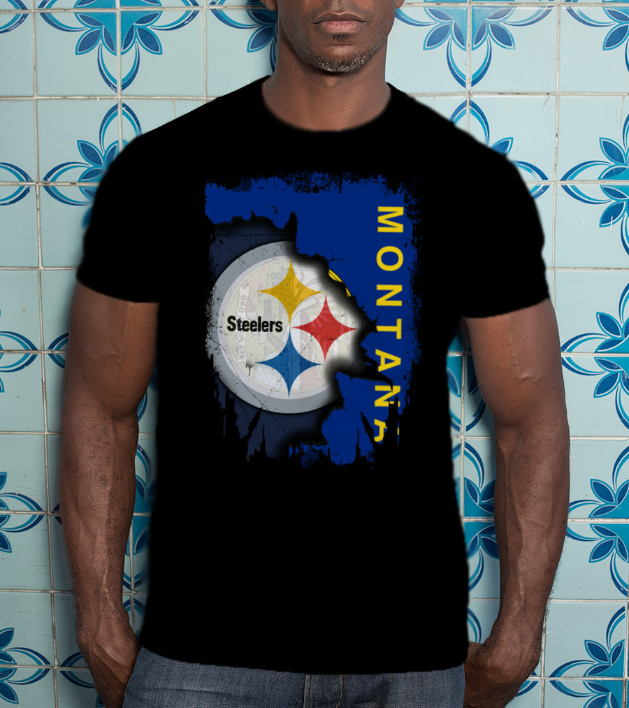 Montana Steelers Emblem With State T-Shirt