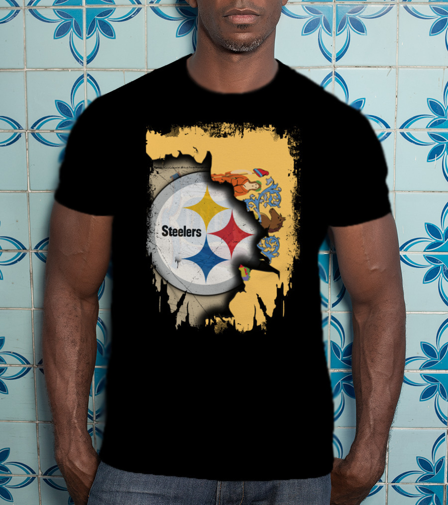 Steelers Logo Within New Jersey Map T-Shirt