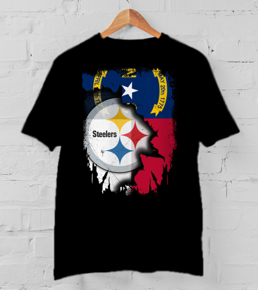 Together North Carolina With Steelers Logo Fusion T-Shirt