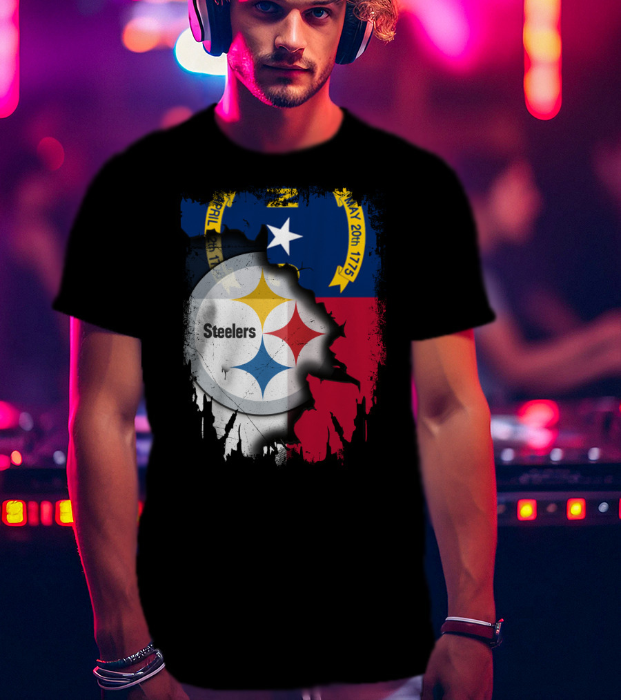 Together North Carolina With Steelers Logo Fusion T-Shirt