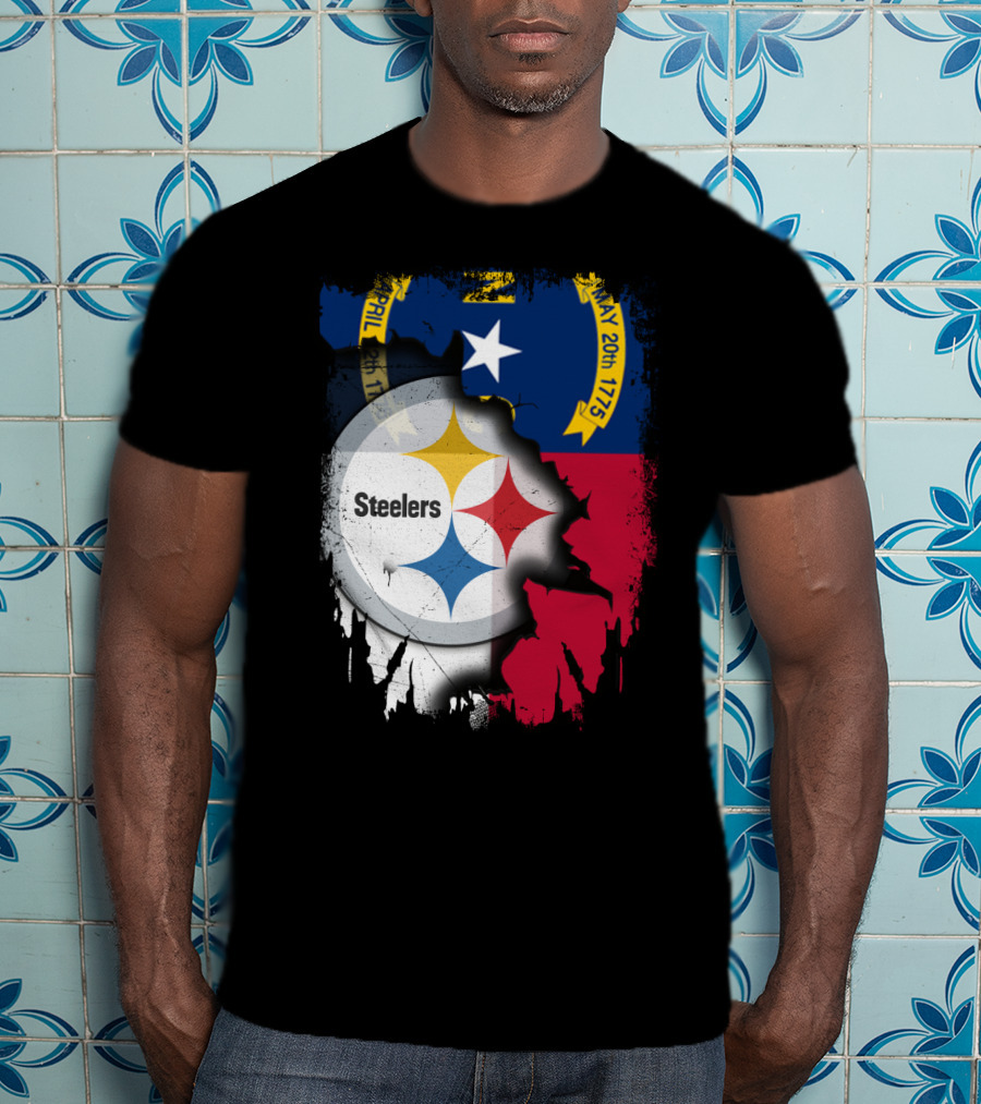 Together North Carolina With Steelers Logo Fusion T-Shirt