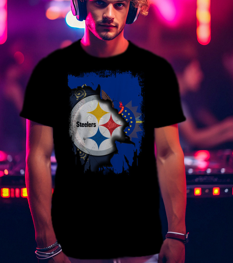 North Dakota And Steelers Fan Unity T-Shirt