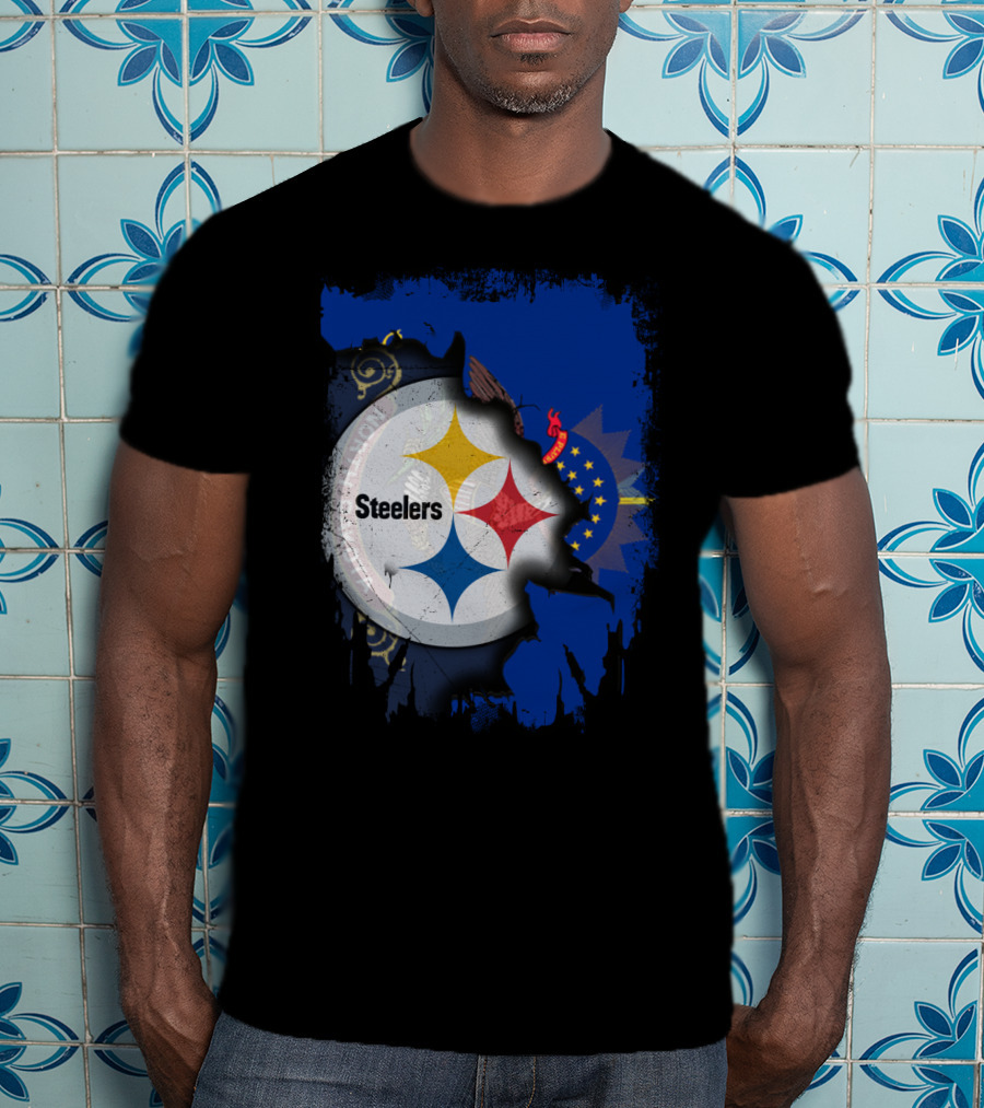 North Dakota And Steelers Fan Unity T-Shirt