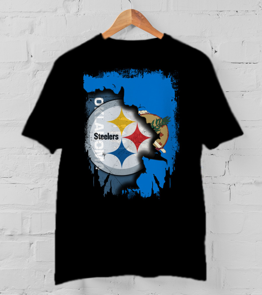 Steelers Oklahoma Pride Flag Fusion T-Shirt
