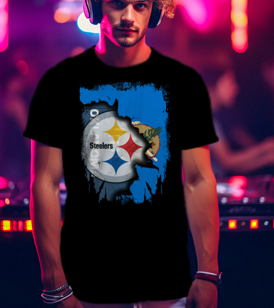 Steelers Oklahoma Pride Flag Fusion T-Shirt