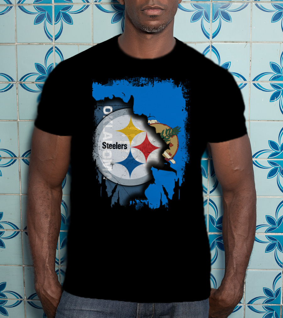 Steelers Oklahoma Pride Flag Fusion T-Shirt