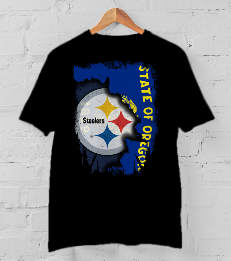 State Of Oregon 1848 Steelers Logo Fusion T-Shirt