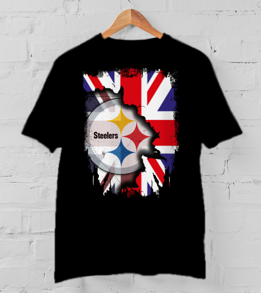 Steelers Union Jack Together United Kingdom Supporters T-Shirt