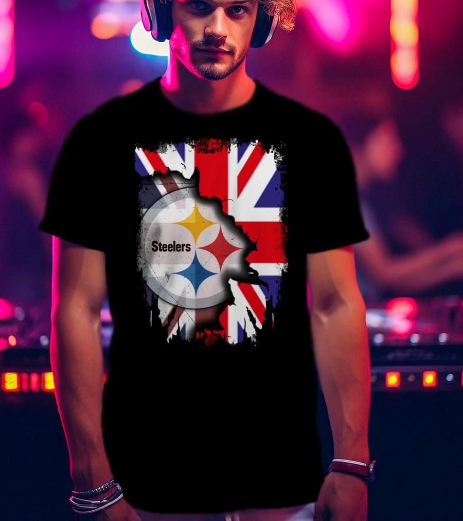 Steelers Union Jack Together United Kingdom Supporters T-Shirt