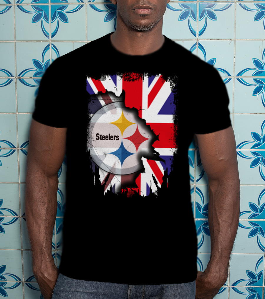 Steelers Union Jack Together United Kingdom Supporters T-Shirt