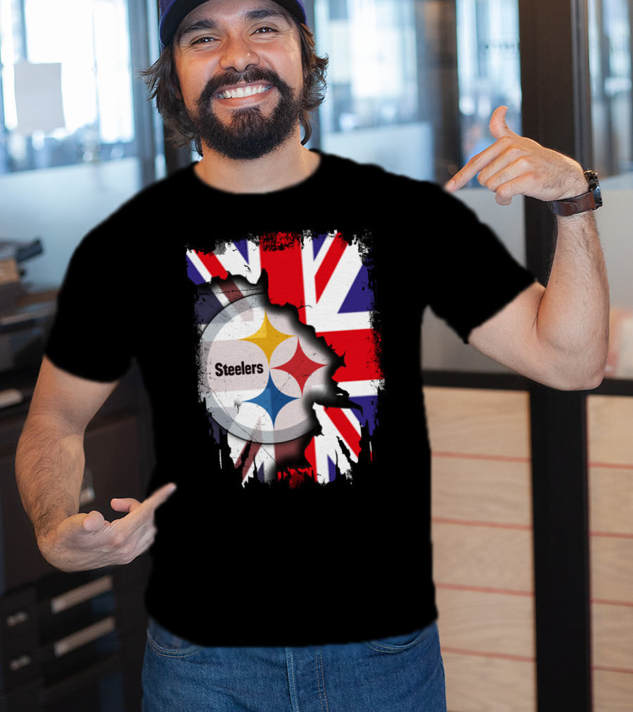 Steelers Union Jack Together United Kingdom Supporters T-Shirt
