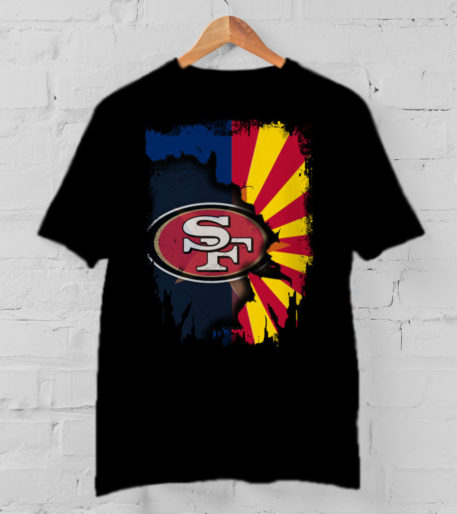 SF Arizona Flag Fusion Together 49ers T-Shirt