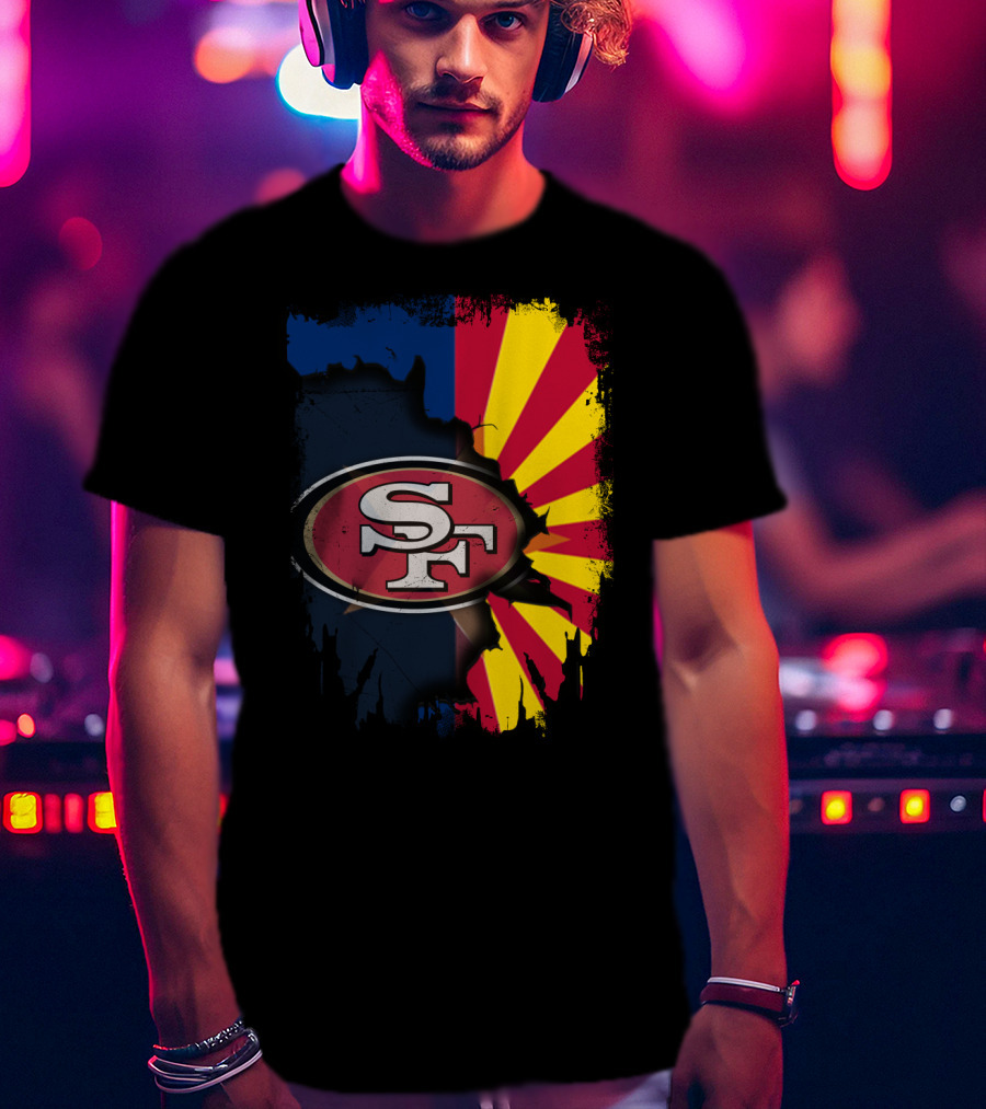 SF Arizona Flag Fusion Together 49ers T-Shirt