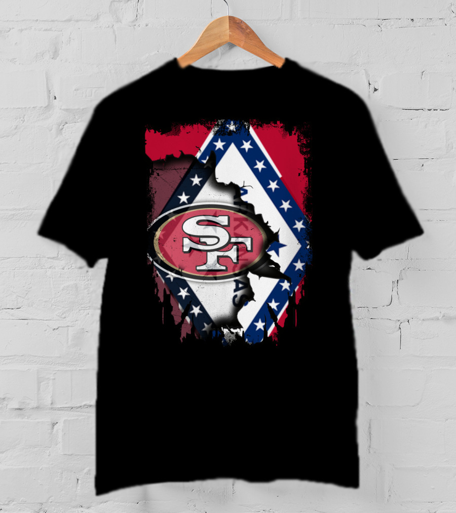 Arkansas Flag With San Francisco 49ers T-Shirt