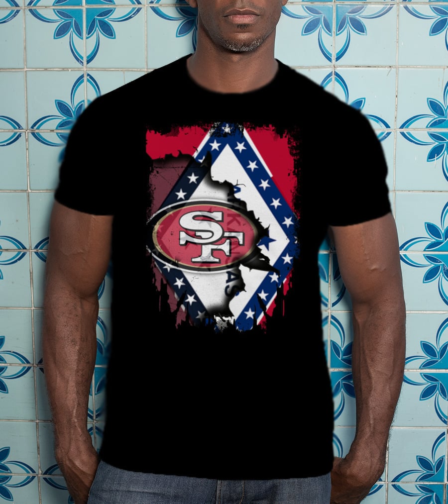Arkansas Flag With San Francisco 49ers T-Shirt