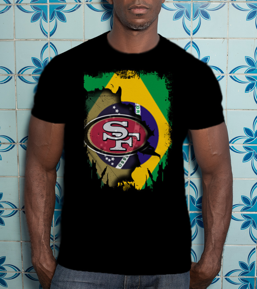 Together Brazil With San Francisco 49ers Flag Fusion T-Shirt