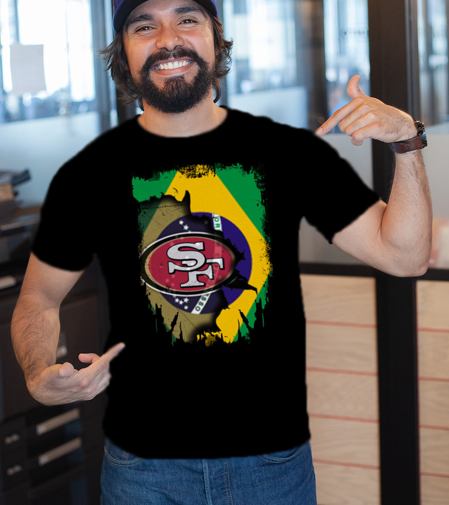 Together Brazil With San Francisco 49ers Flag Fusion T-Shirt