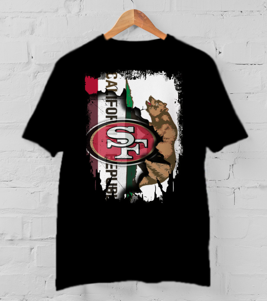 California Republic Bear With 49ers SF T-Shirt