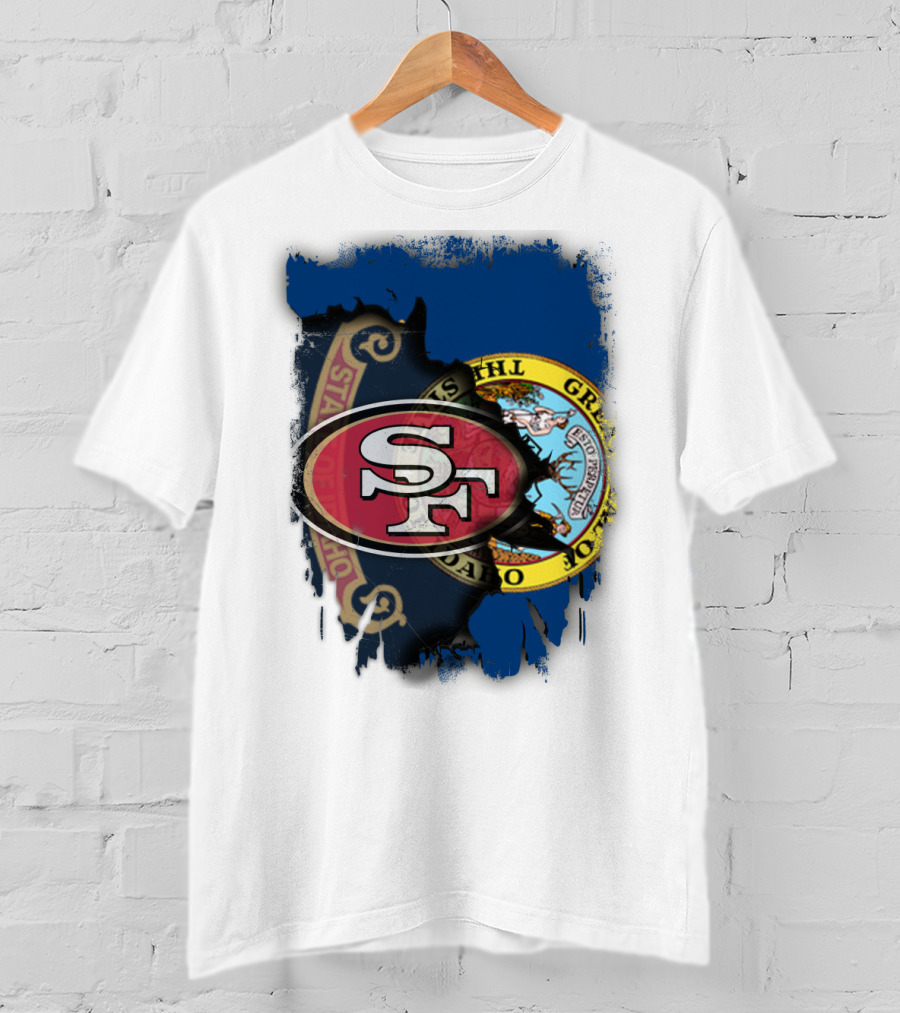 Idaho State Concept With 49ers SF Logo Fusion T-Shirt