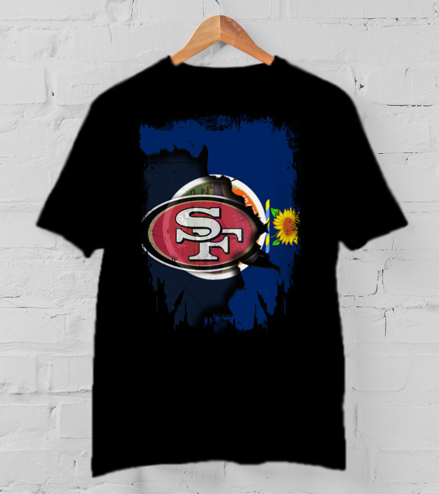 Together Kansas 49ers SF Football Logo Sunflower Flag T-Shirt