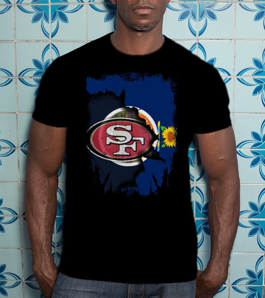 Together Kansas 49ers SF Football Logo Sunflower Flag T-Shirt