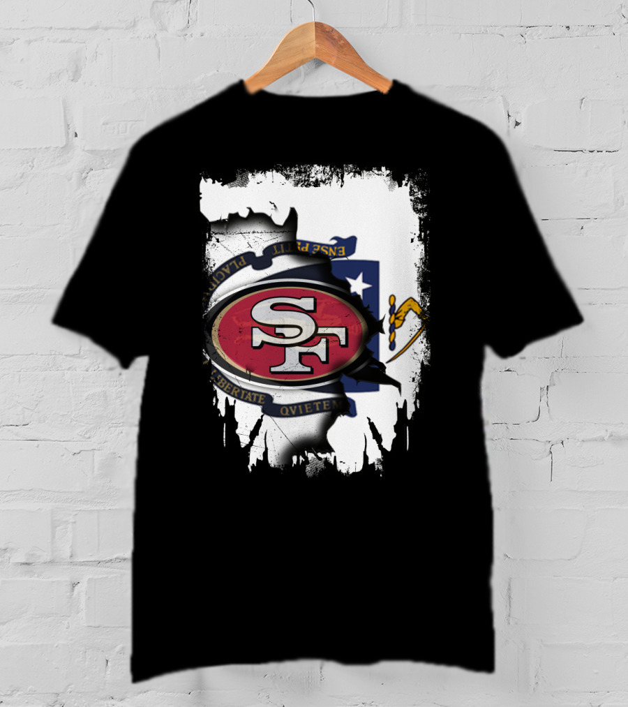 Massachusetts And 49ers United Emblem T-Shirt