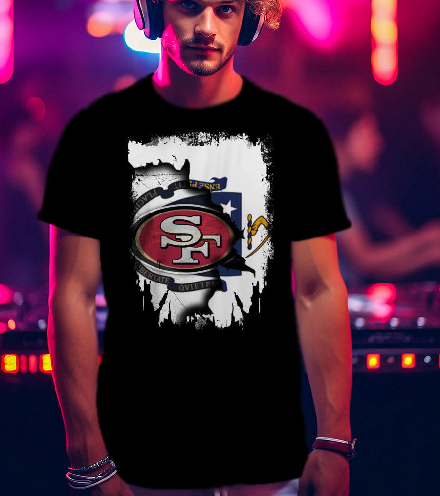 Massachusetts And 49ers United Emblem T-Shirt