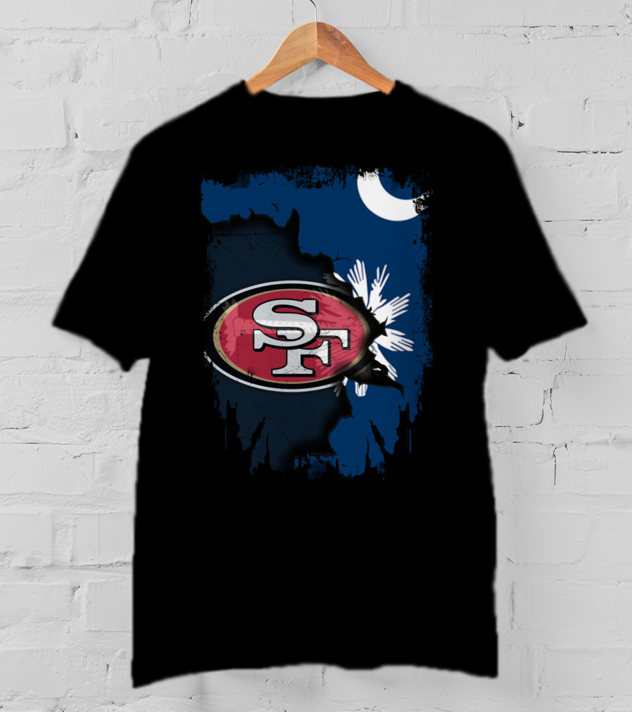 Together South Carolina With San Francisco 49ers Logo And State Flag Elements T-Shirt