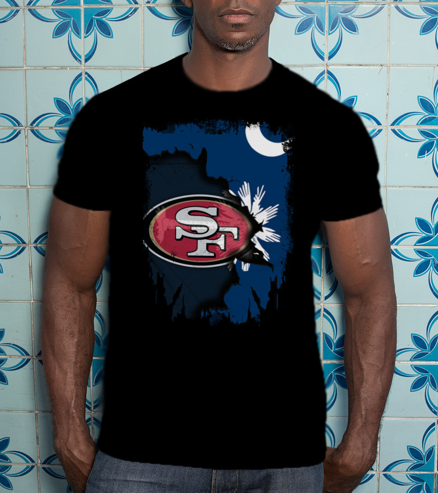 Together South Carolina With San Francisco 49ers Logo And State Flag Elements T-Shirt