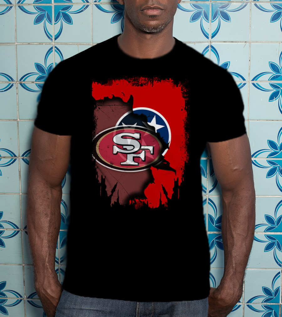 Together Tennessee San Francisco 49ers State Flag Fusion T-Shirt