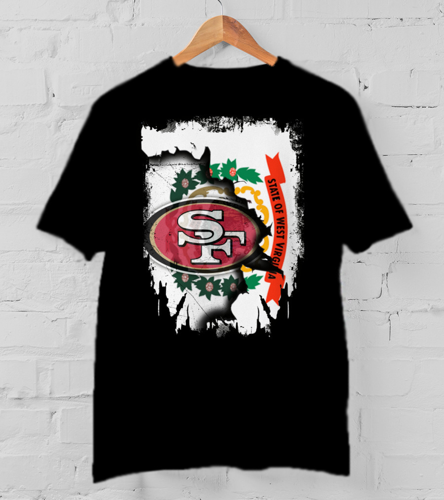 West Virginia State Emblem With San Francisco 49ers Logo Integration T-Shirt