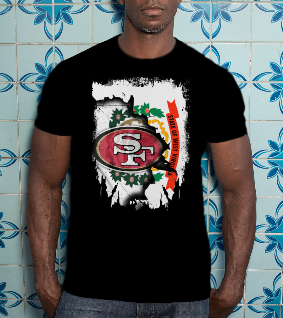 West Virginia State Emblem With San Francisco 49ers Logo Integration T-Shirt