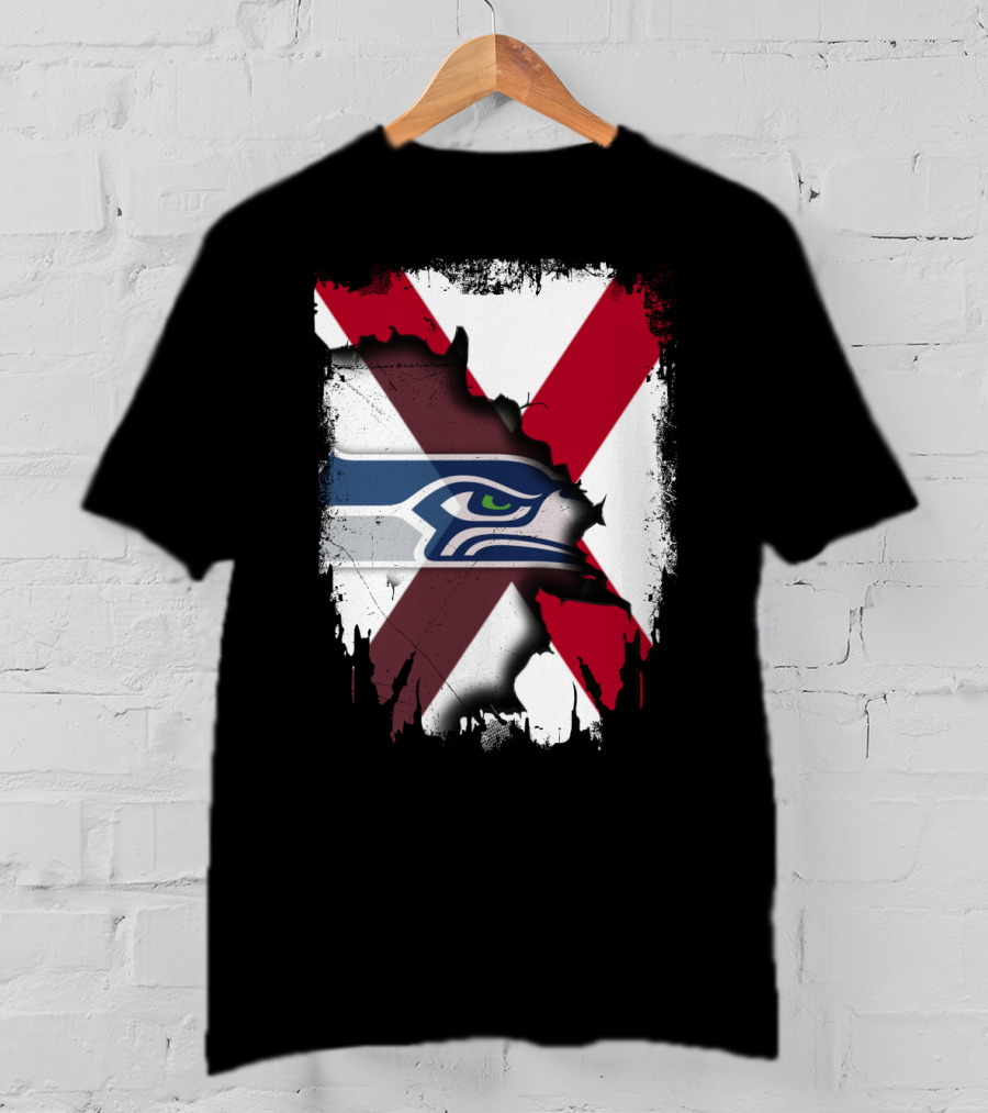 Alabama Cross With Seahawks T-Shirt