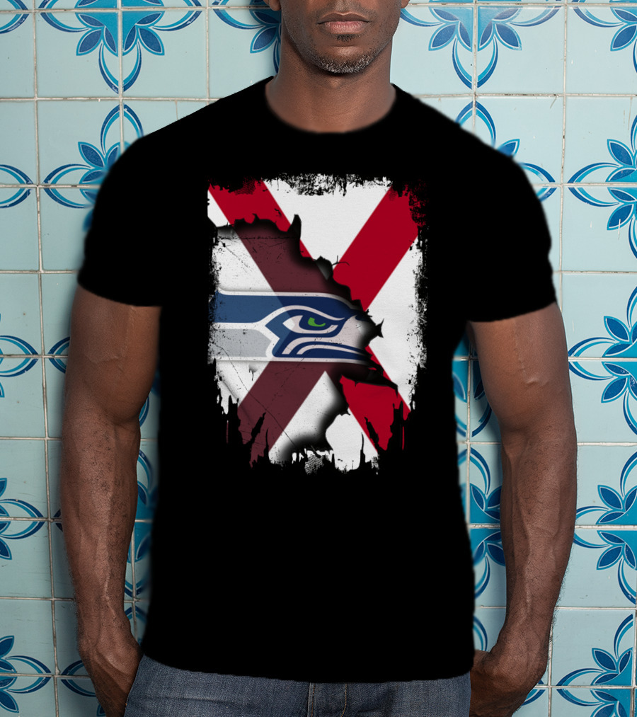 Alabama Cross With Seahawks T-Shirt