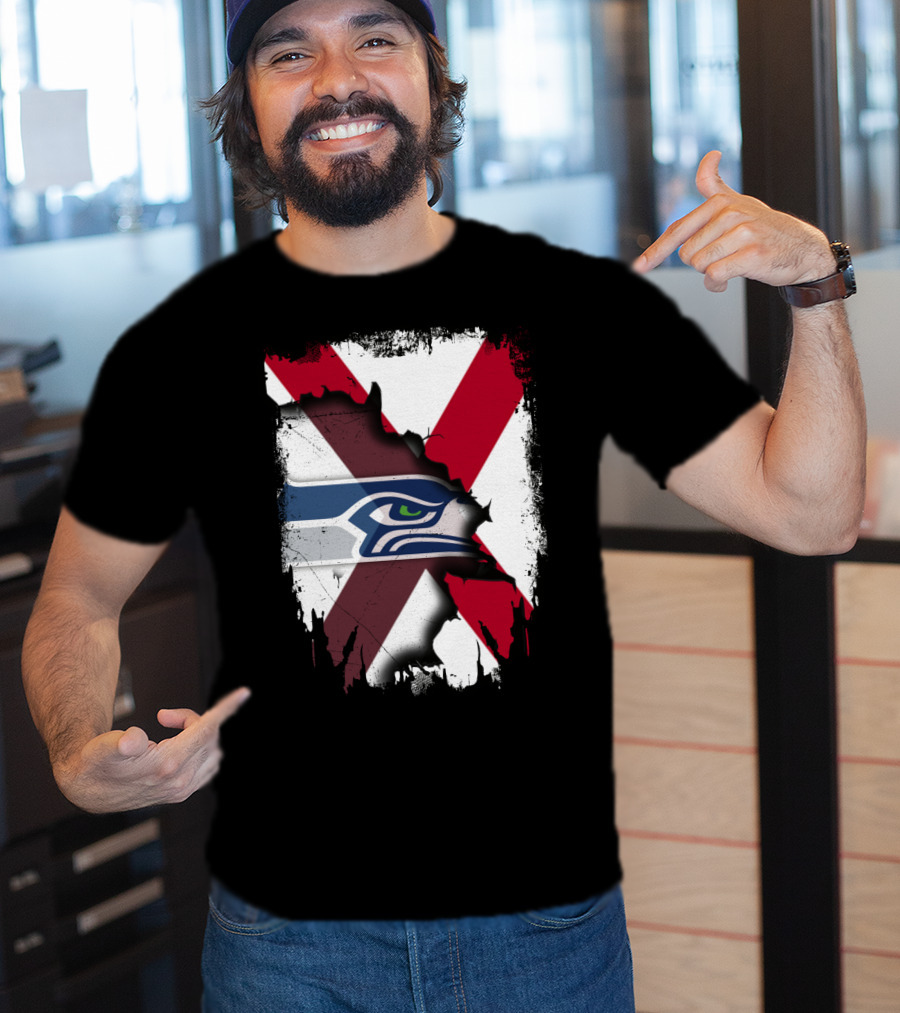 Alabama Cross With Seahawks T-Shirt